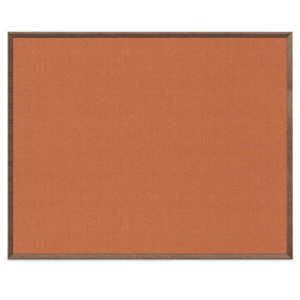 United Visual Products Wood Combo Board, 60"x36", Walnut/White Porcelain & Cork UVDECORK6036OAK-WALNUT-WHTPORC-CORK - main